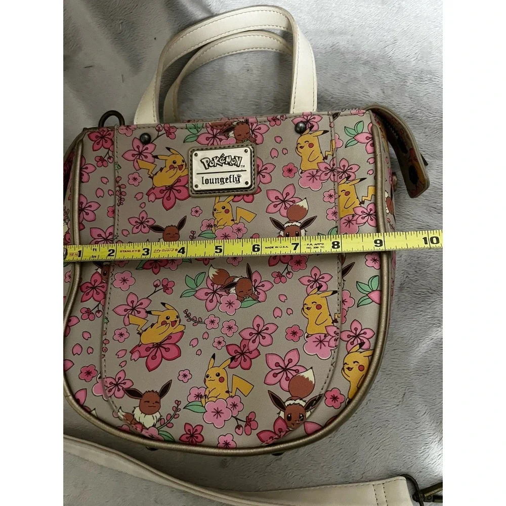 Loungefly Nintendo Pokemon Pikachu & Eevee Cherry Blossom Satchel Crossbody Bag